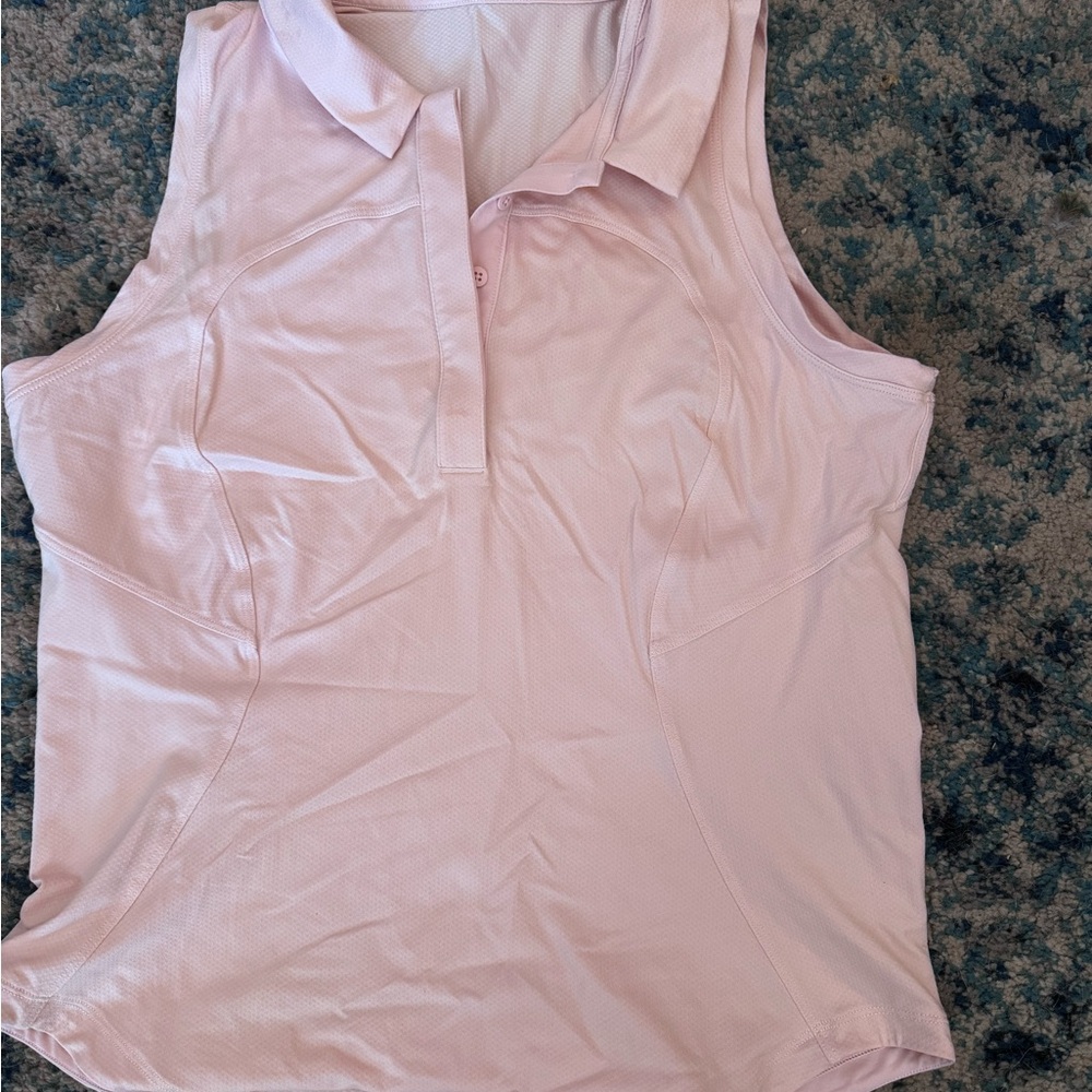Lululemon Athletica Pink Fitted Polo Tank Top